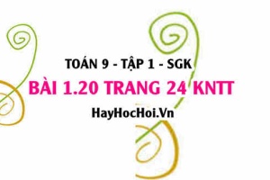 Bài 1.20 trang 24 Toán 9 tập 1 Kết nối tri thức SGK